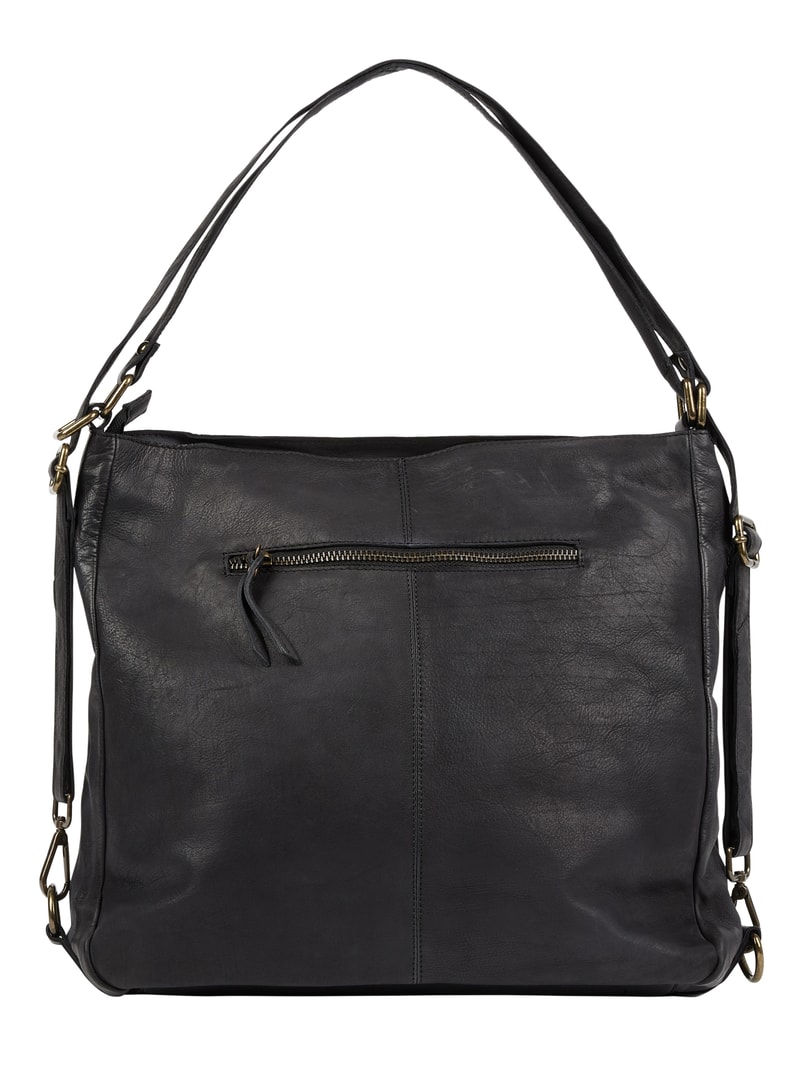 Hobo Bag aus Leder Modell 'Manu' in schwarz