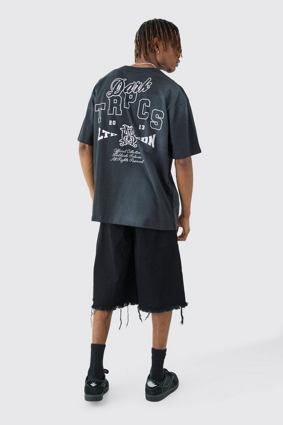 Tall Oversize T-Shirt mit Dark Tropics Print