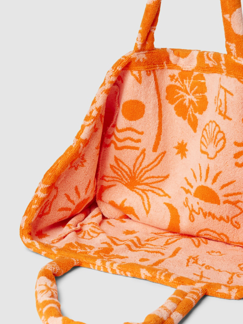 Shopper mit Allover-Muster Modell 'Ibiza' in orange