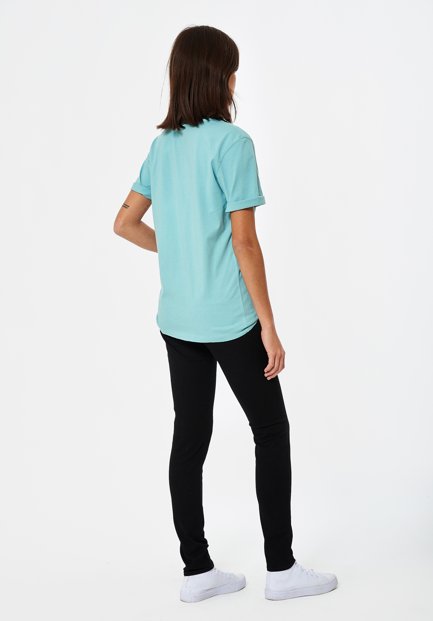 JOGO   T-shirt loose bleu pailleté en 100% coton
