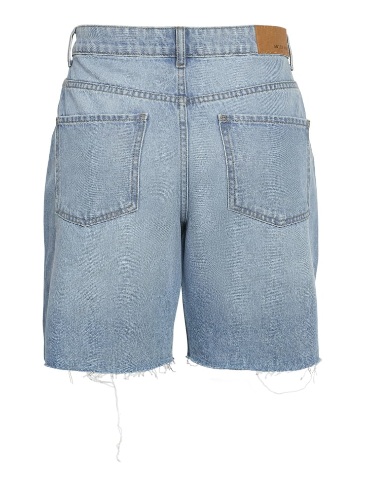 Noisy may Jeans-Shorts mit Fransensaum und 5 Taschen Design in Hellblau günstig kaufen