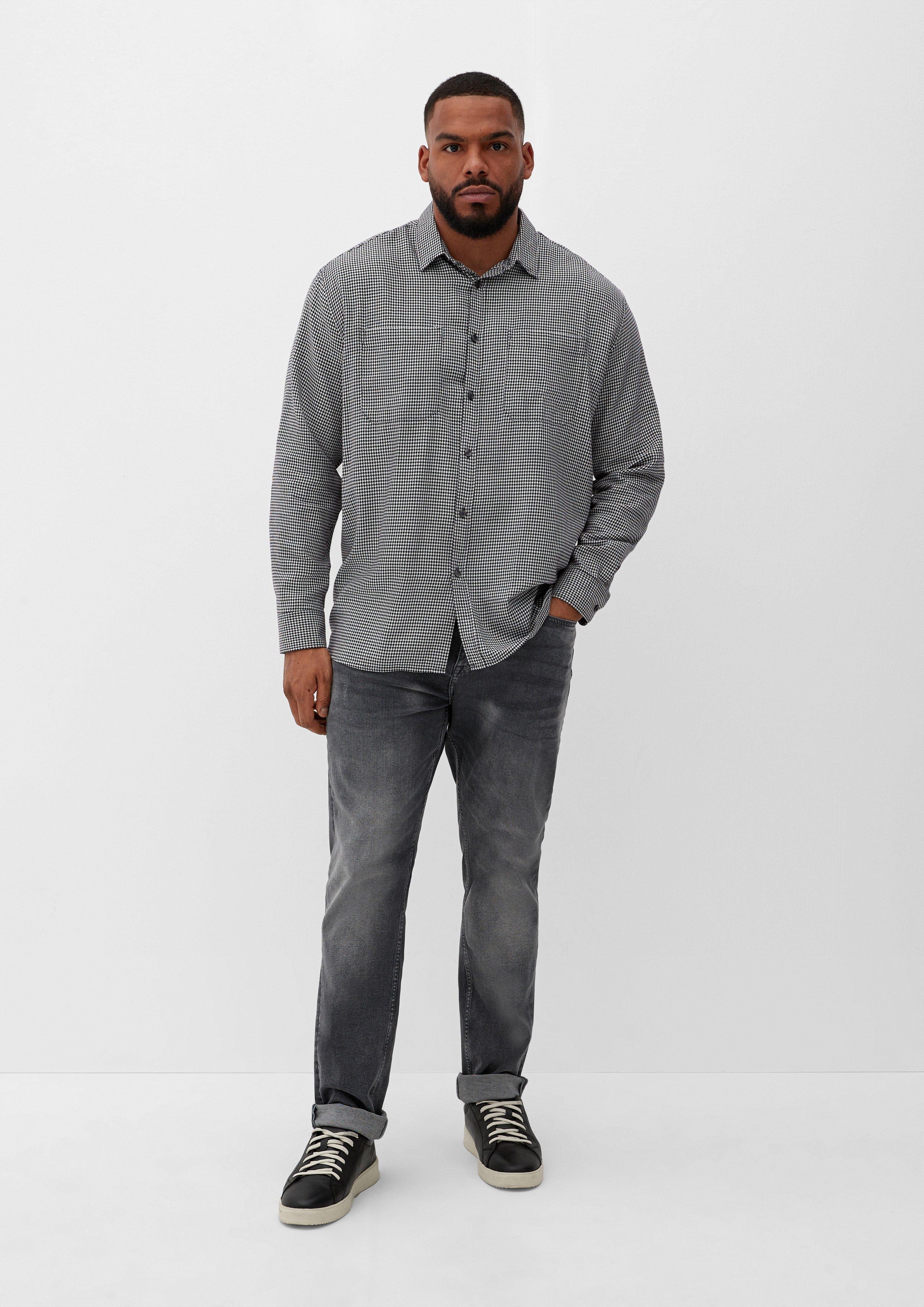Big Size: Twillhemd mit Hahnentritt-Muster  2128148-01K2