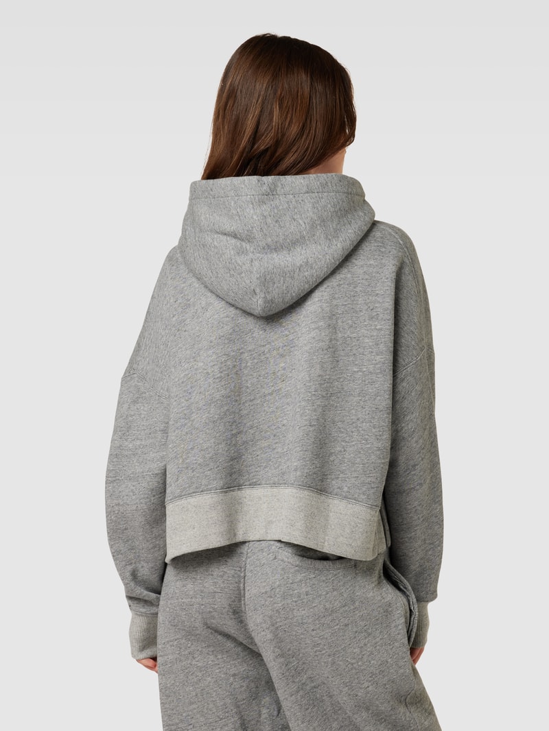 Cropped Hoodie in melierter Optik in mittelgrau
