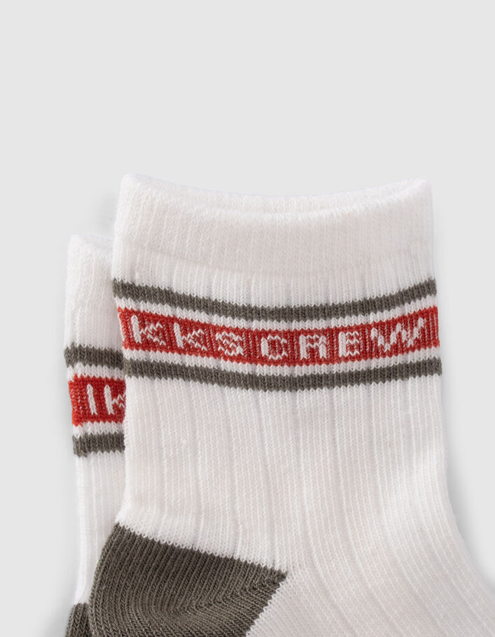 Chaussettes kaki et écrues côtelées bébé garçon