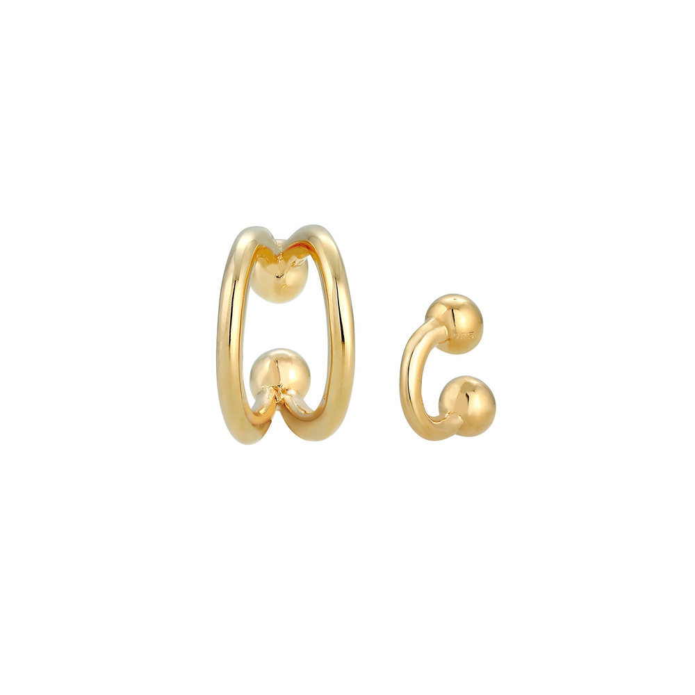 Elli Elli Boucles d'Oreilles Earcuff Set Basic Minimal Boucles d'Oreille Femme - (925/ Boucles d'oreilles