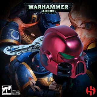 Warhammer 40K Metall-Schlüsselanhänger Space Marine MKVII Helmet Blood Angels