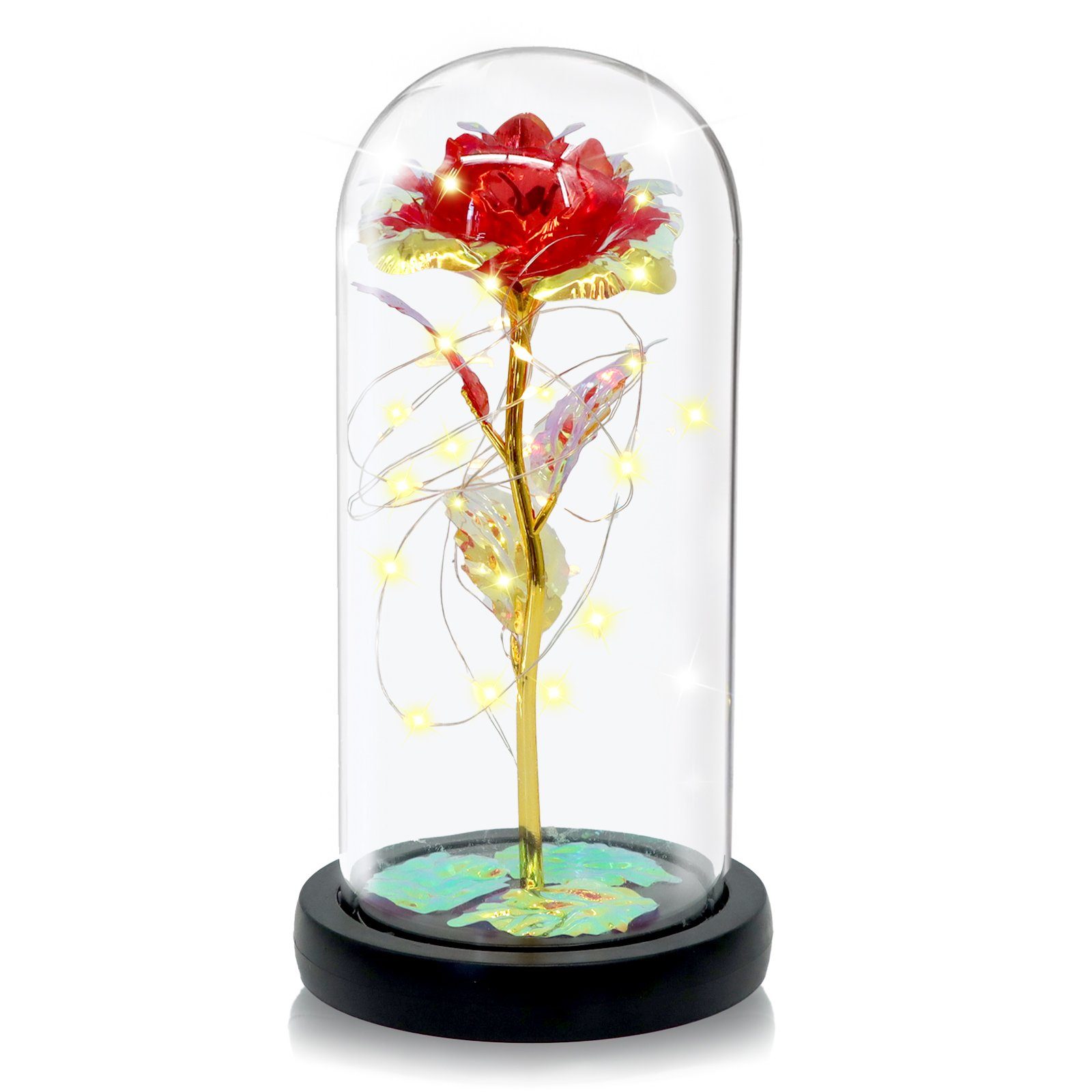 Kunstblumenstrauß Rose Geburtstagsgeschenk, Home Dekoration Weihnachtsgeschenk, CALIYO, Höhe 21 cm, Geschenk für Frauen Geburtstag Hochzeit Valentinstag Jubiläum