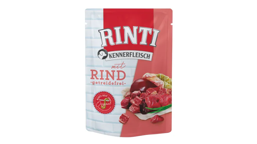 RINTI Hundenassfutter Kennerfleisch RIND Pouch 400 g