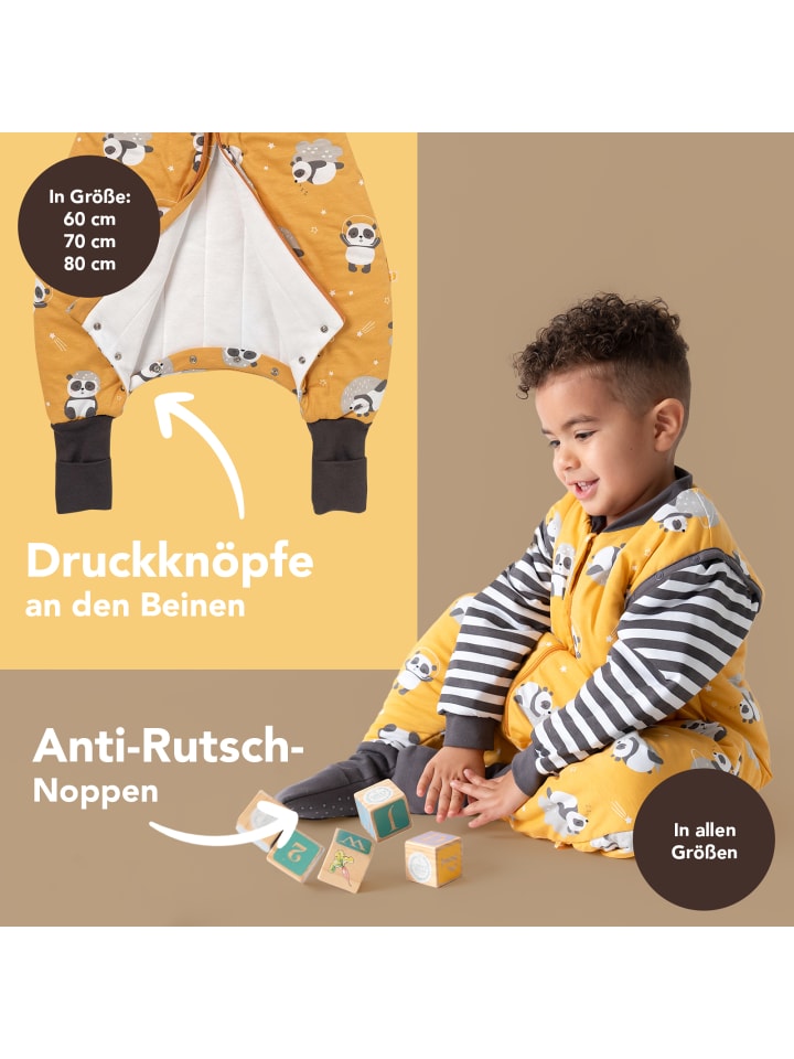 Schlummersack Schlafsack mit Füßen und umklappbaren Bündchen 3.5 TOG in Gold günstig kaufen