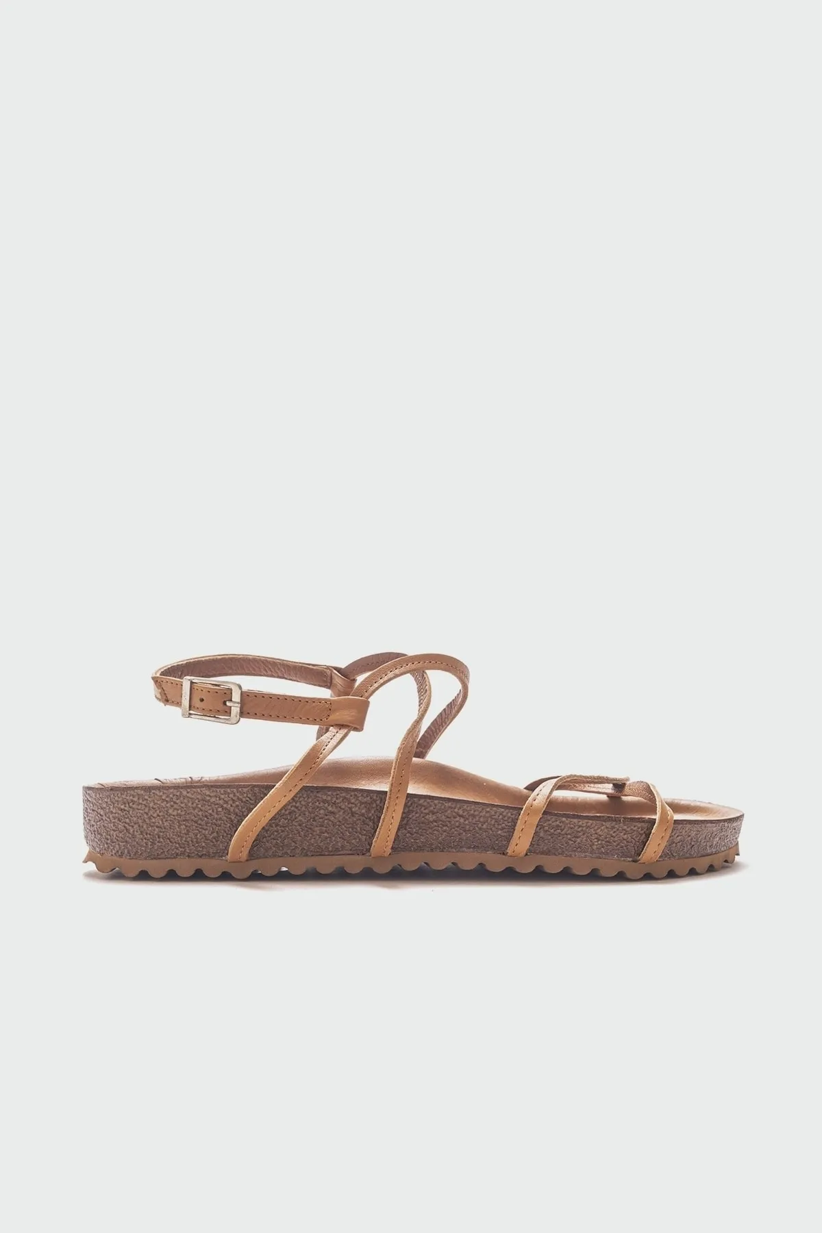 LuviShoes  Muse Damensandalen aus echtem Leder in Hellbraun
