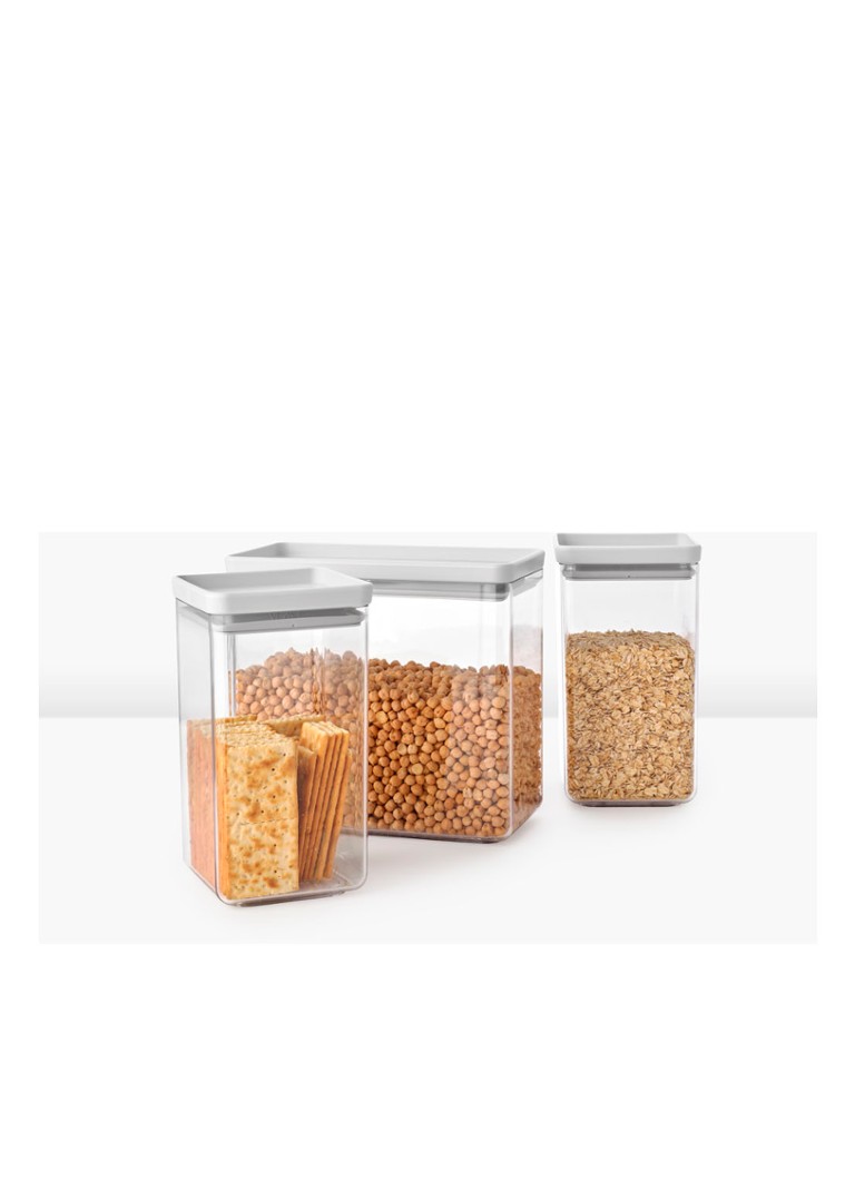 Ensemble de 3 bocaux de rangement empilables Brabantia Tasty+