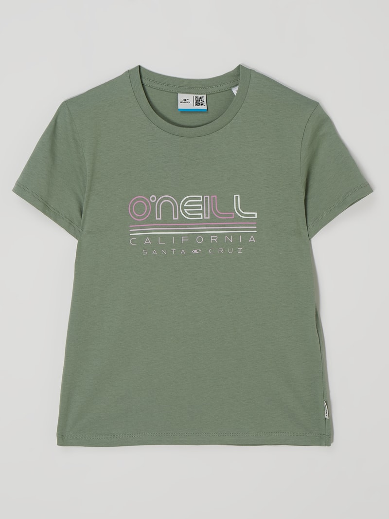 T-Shirt mit Logo in olivgrün