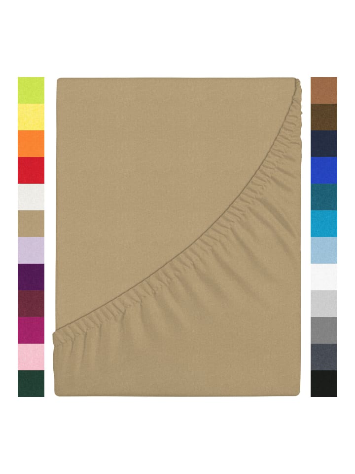 GMD Living Jersey Premium Spannbettlaken JANNEBY in Sand günstig kaufen