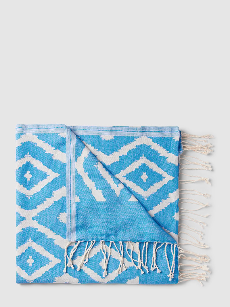 Strandtuch mit Allover-Muster Modell 'FOUTAS' in royalblau