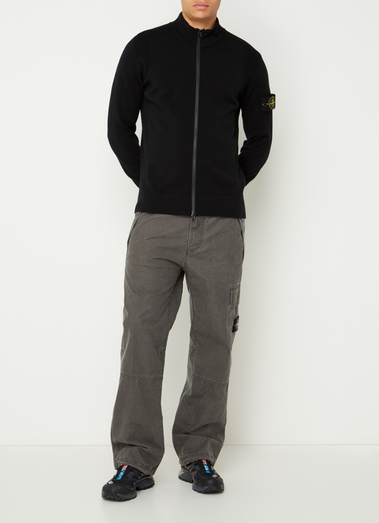 Vestă Stone Island 503A1 Premium din lână tricotată cu logo