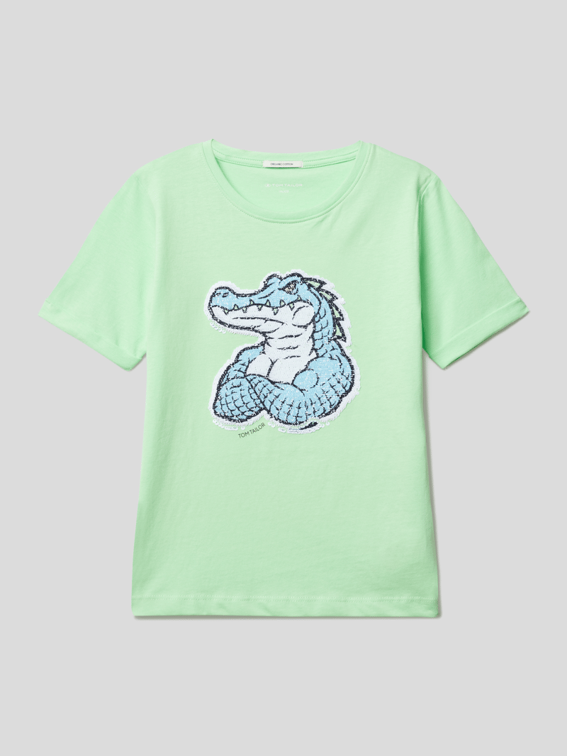 T-Shirt mit Motiv in hellgrün