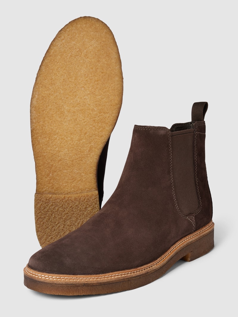 Chelsea Boots aus Leder-Mix in dunkelbraun