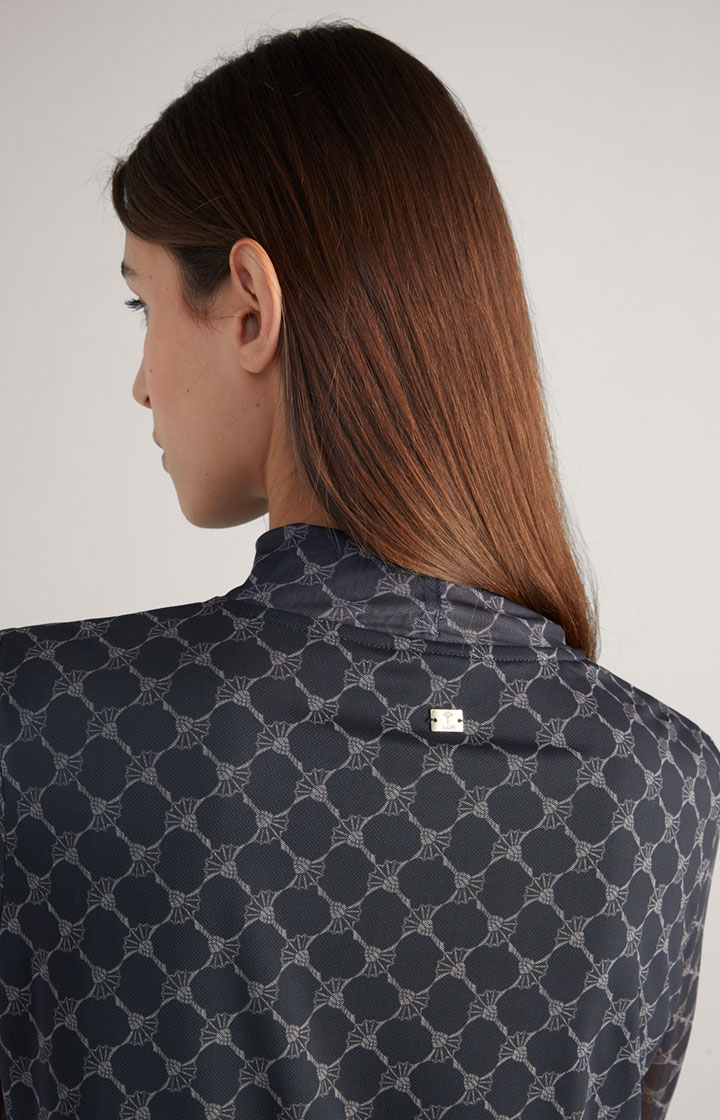 Mesh-Kleid in Grau gemustert