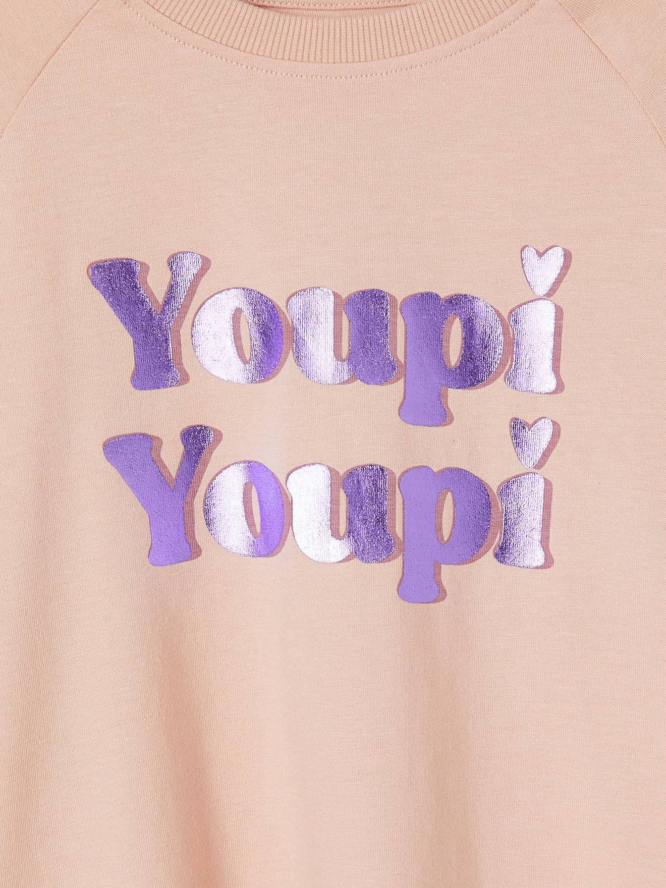 Vertbaudet Mädchen Shirt mit Glanz-Schrift, A-Linie - pudrig rosa