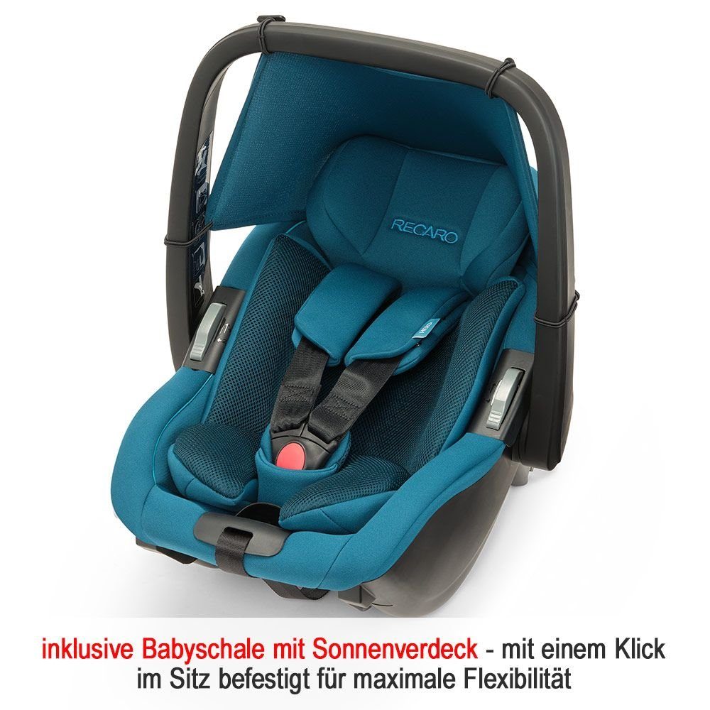 RECARO Autokindersitz Salia Elite i-Size - Select - Teal Green, bis: 18 kg, Reboarder Kinder Autositz ab der Geburt (40 cm) bis max. 105 cm