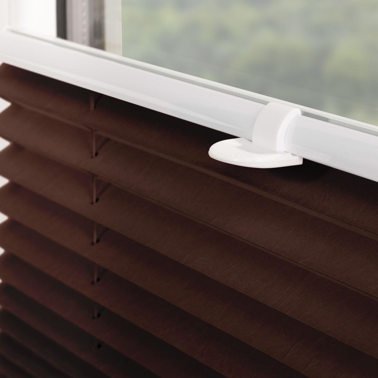 Lichtblick Plissee Klemmfix, ohne Bohren, verspannt - Braun, 90 cm x 130 cm (B x L)