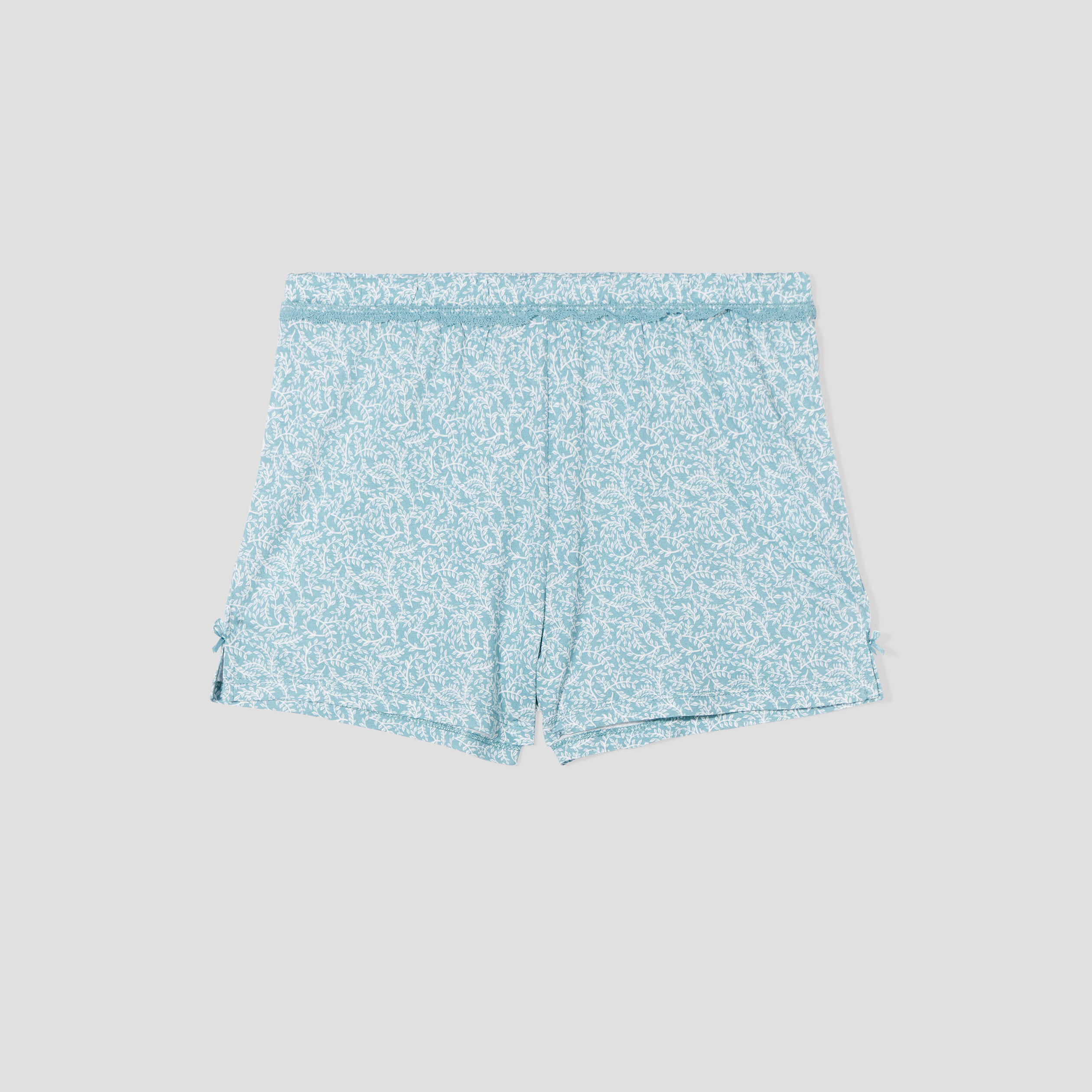 Bas de pyjama short liseré dentelle vert femme | La Halle