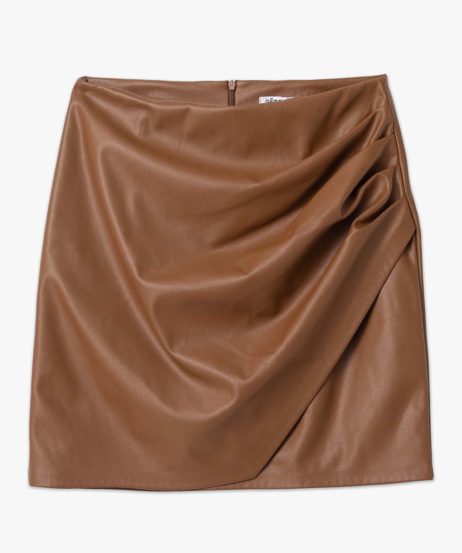 Jupe femme en matière synthétique imitation cuir camel | GEMO