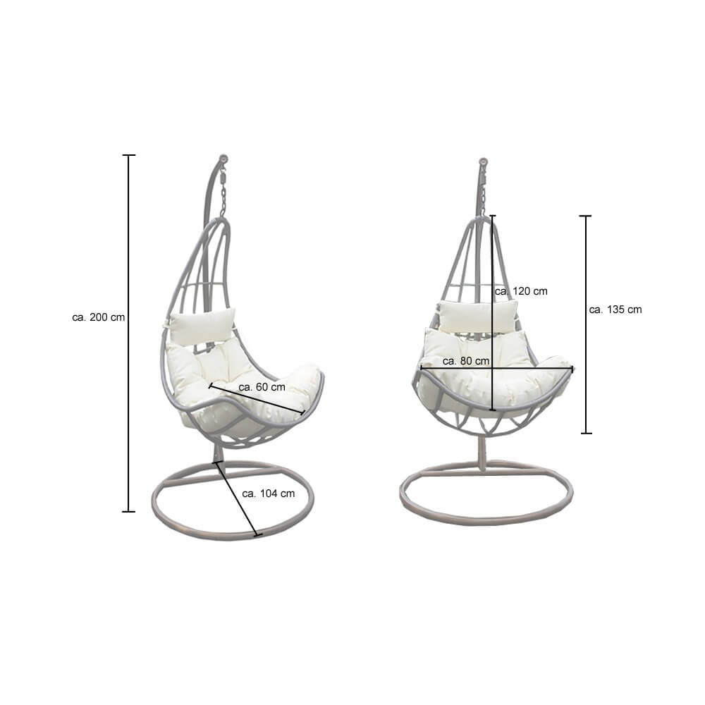 Home Deluxe Polyrattan Hängesessel CAMA inkl. Regenabdeckung
