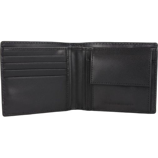 TOMMY HILFIGER TH Monogram Leather Geldbörse Leder 11 cm