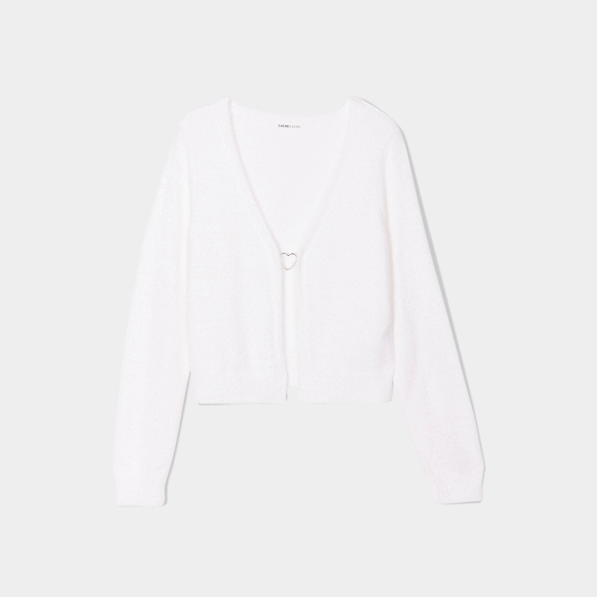 Gilet manches longues ecru femme | Cache Cache