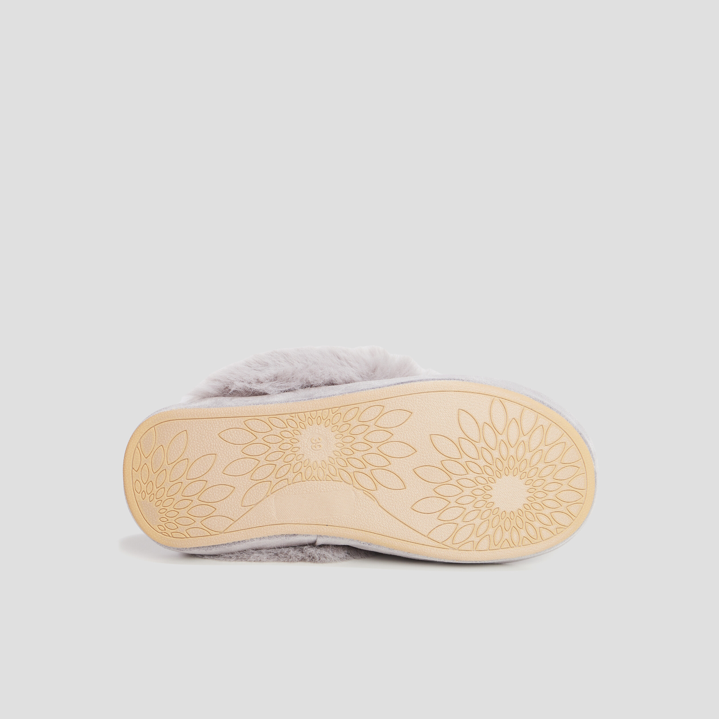 Chaussons mules avec fourrure mauve femme | La Halle