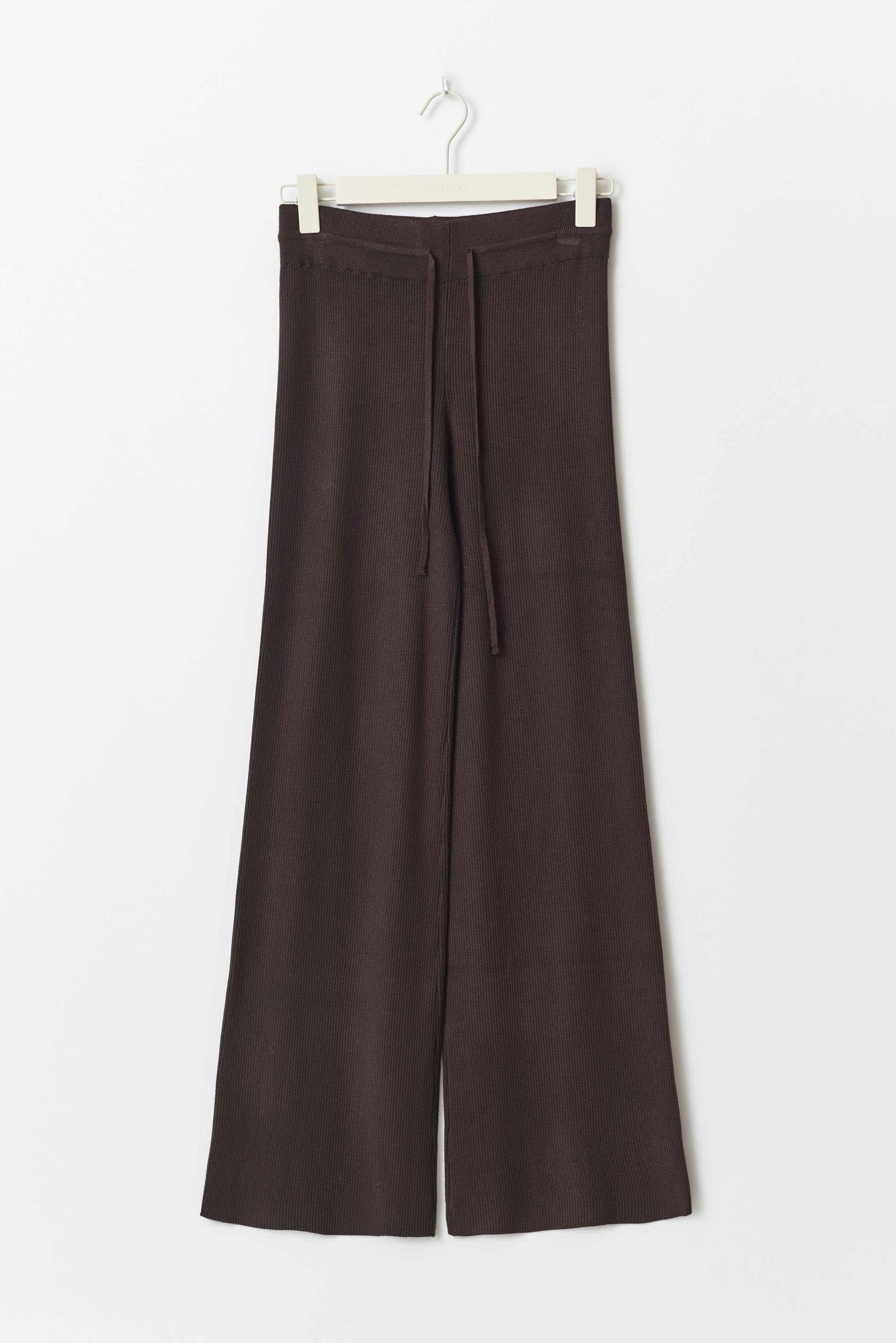 Knitted rib trousers