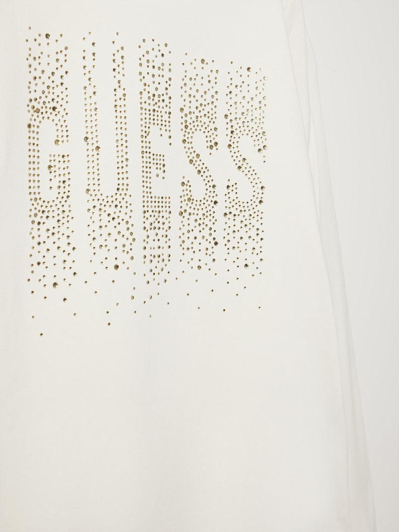Sweatshirt mit Strasssteinbesatz in sand