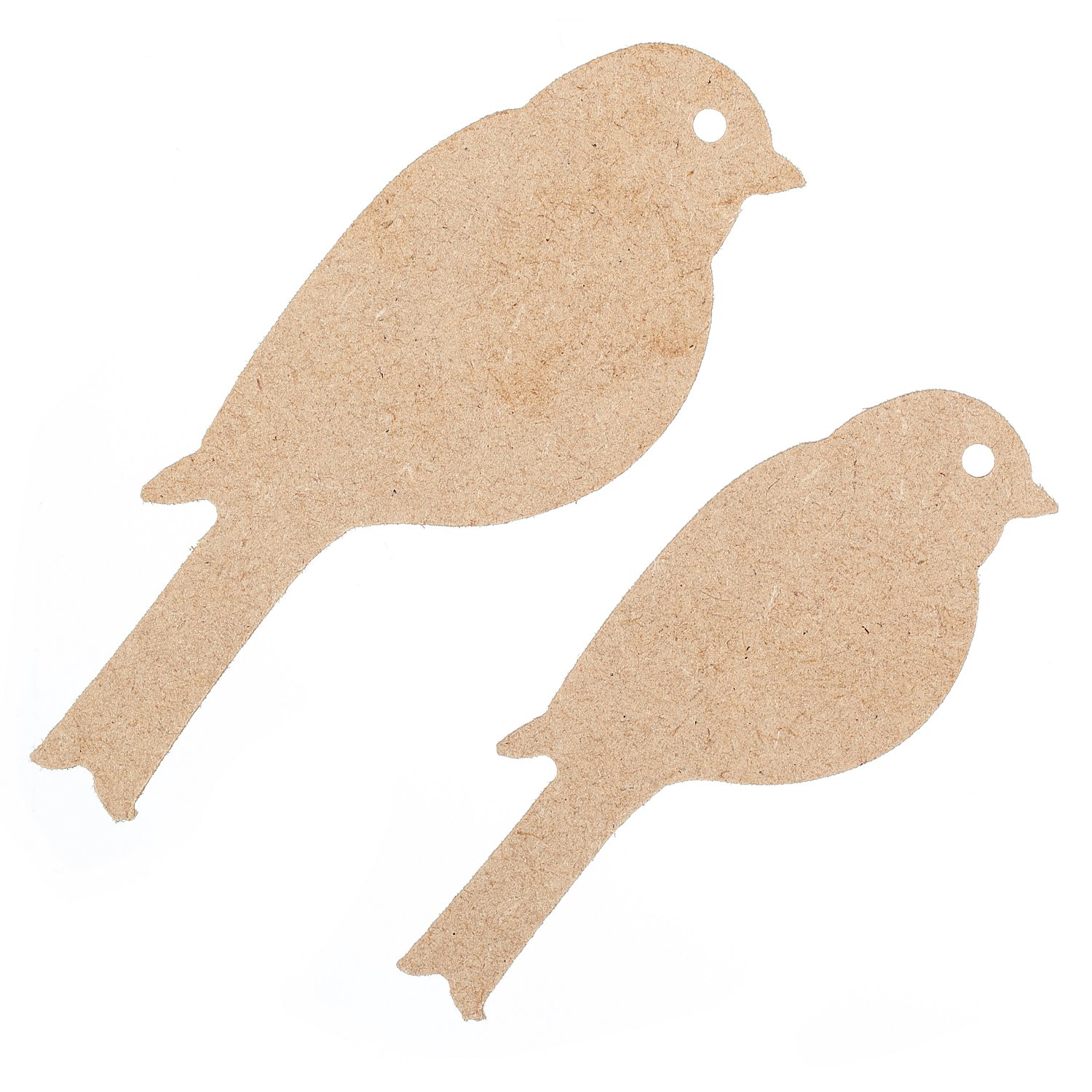 MDF-Vögel, 12,5 cm und 10,5 cm