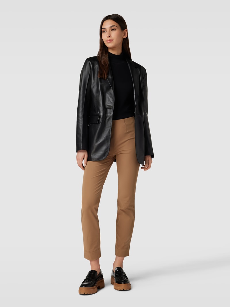 Slim Fit Stretchhose mit Ziernähten in camel