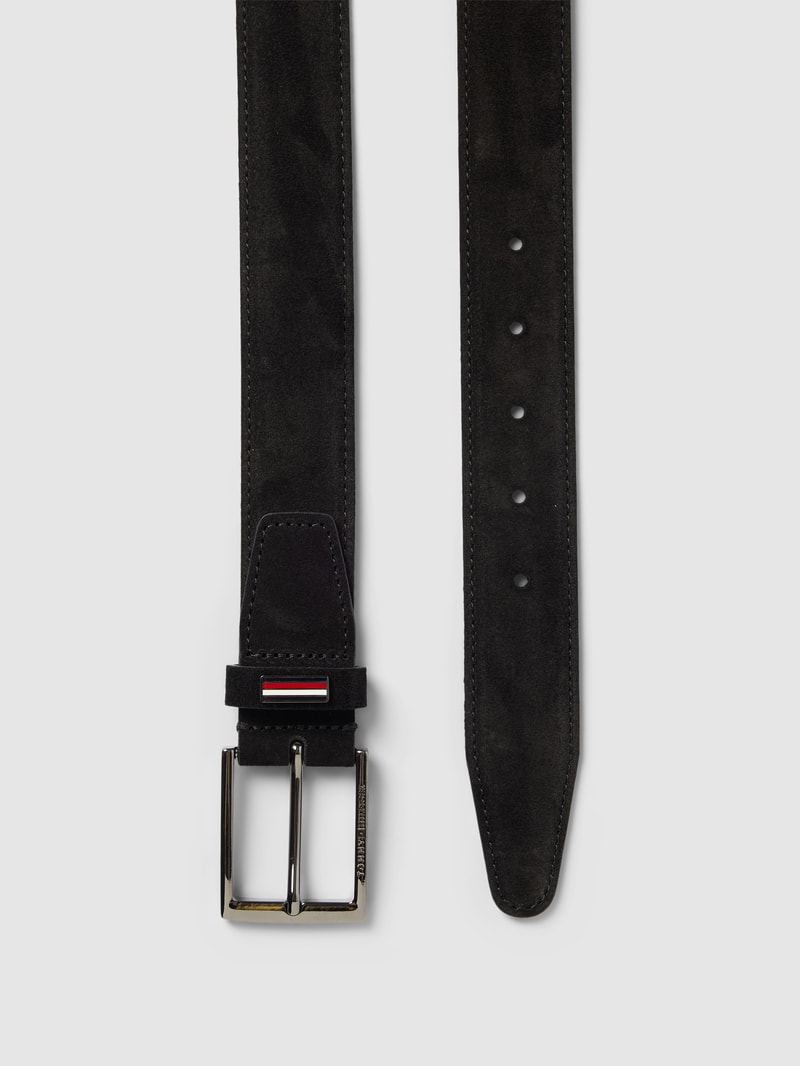 Gürtel aus Leder mit Label-Detail Modell 'BUSINESS' in schwarz
