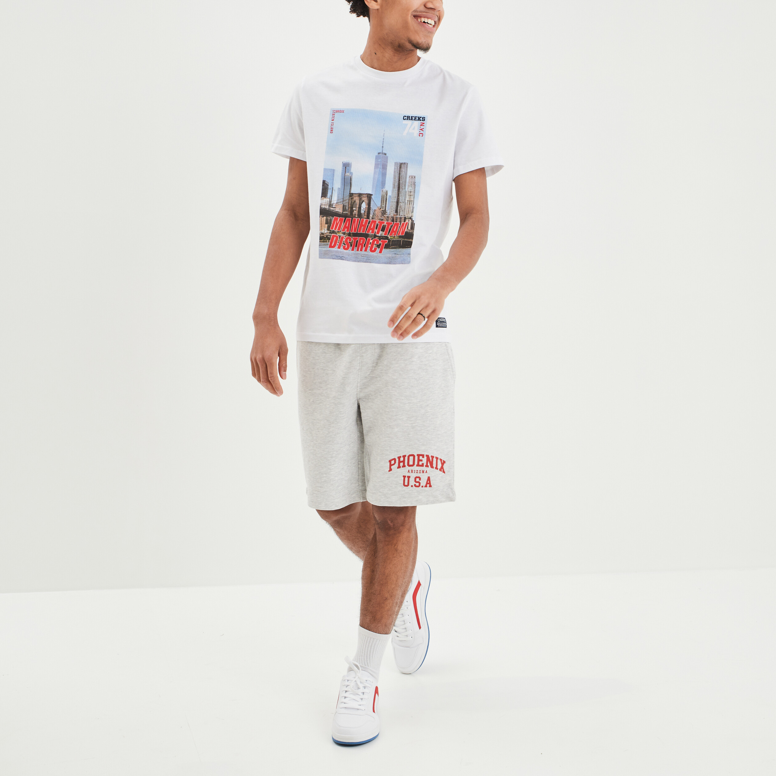 T-shirt manches courtes Creeks blanc homme | La Halle