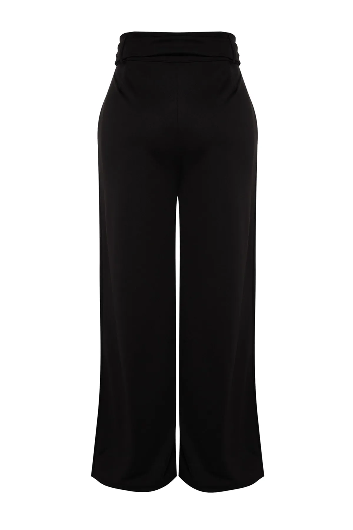 Trendyol Curve  Schwarze, detaillierte Strickhose mit Gürtel TBSSS22PL0303