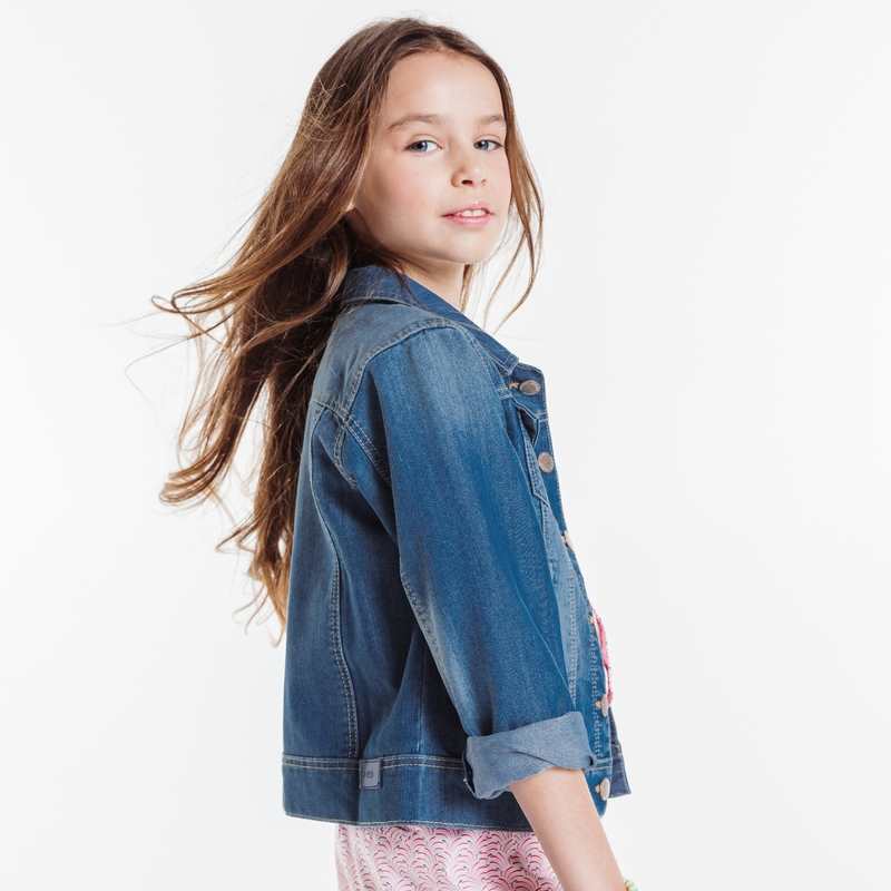 Veste en jean bleu fille