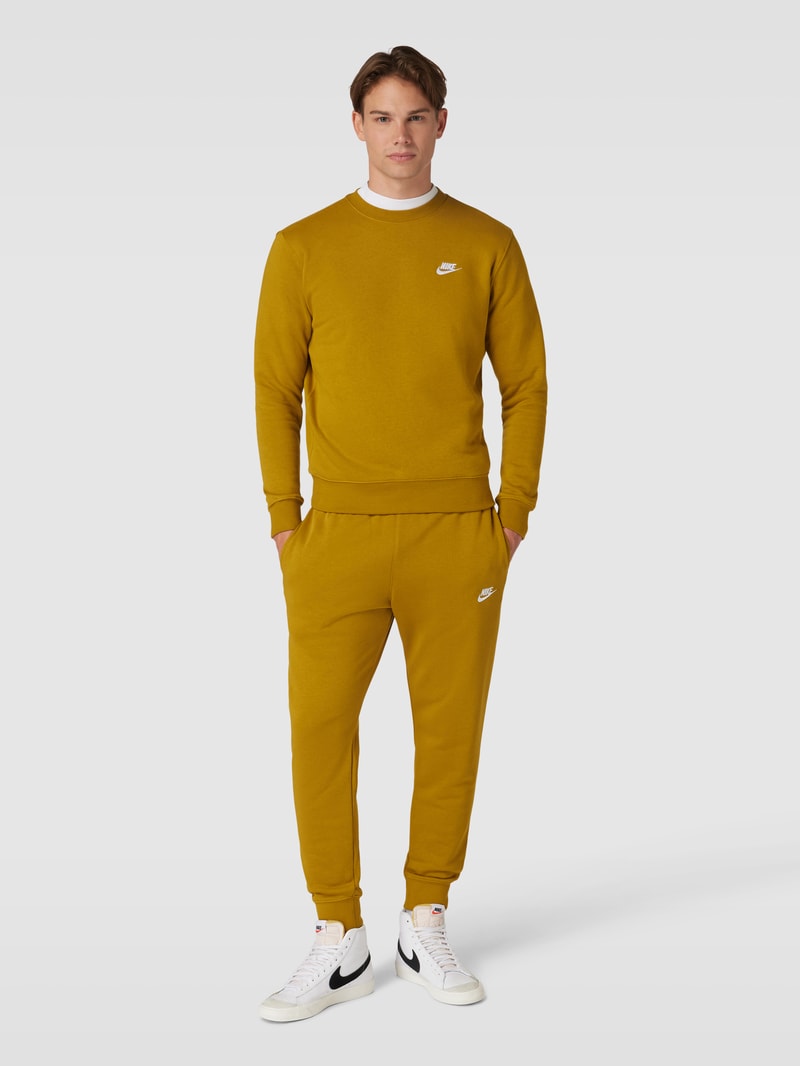 Oversized Sweatshirt mit Label-Detail in dunkelgelb