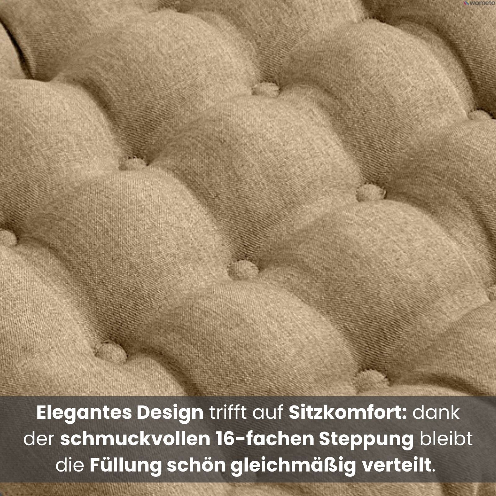 wometo Stuhlkissen Prime, (4er Set) mit Premium-Steppung und Bändern