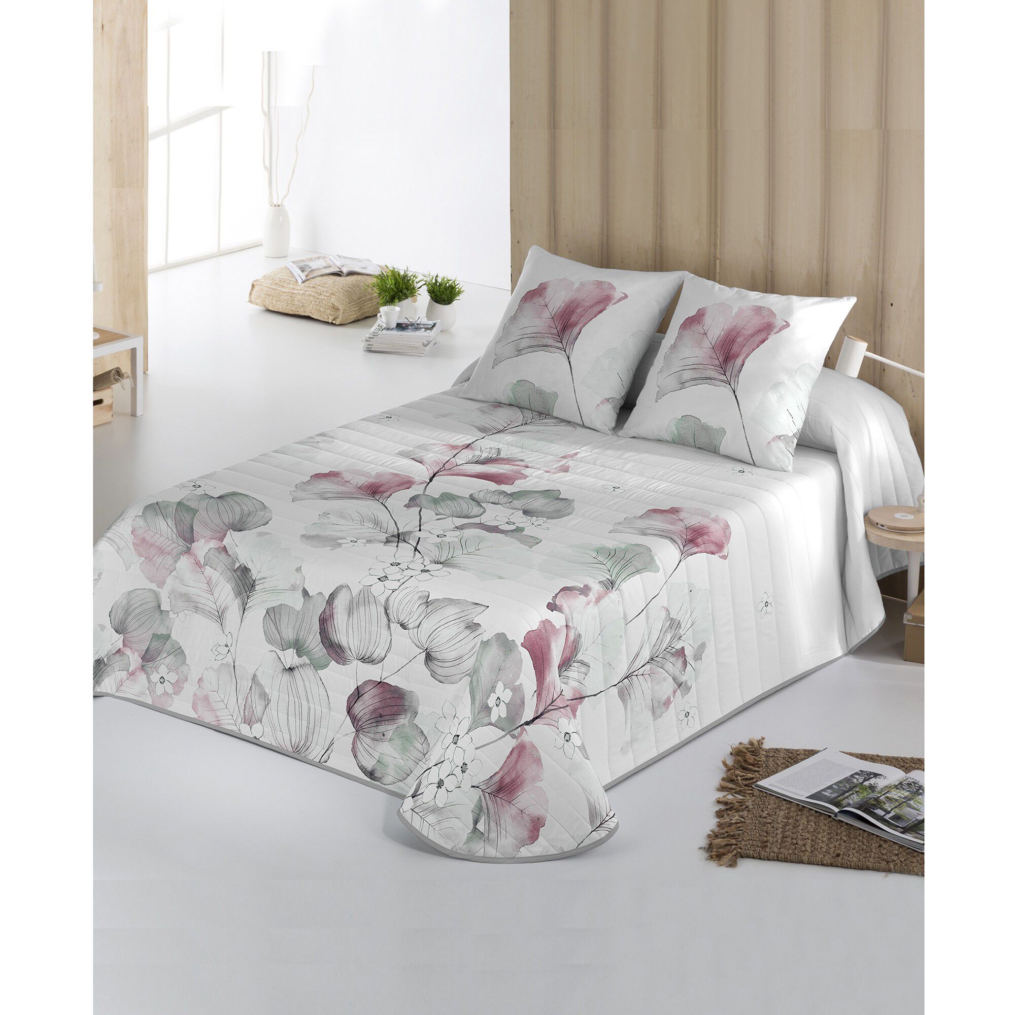 Couvre-lit matelassé imprimé bourgeons