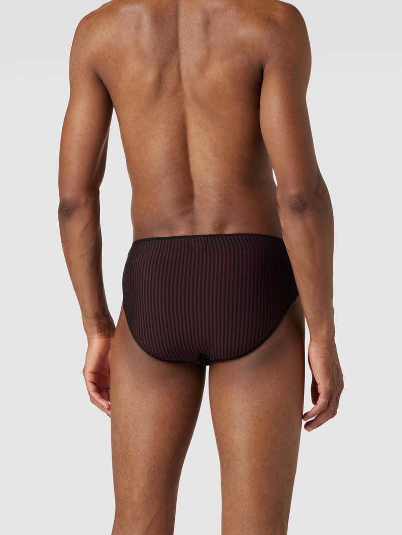 Slip mit Streifenmuster Modell 'Supermini' in dunkelrot