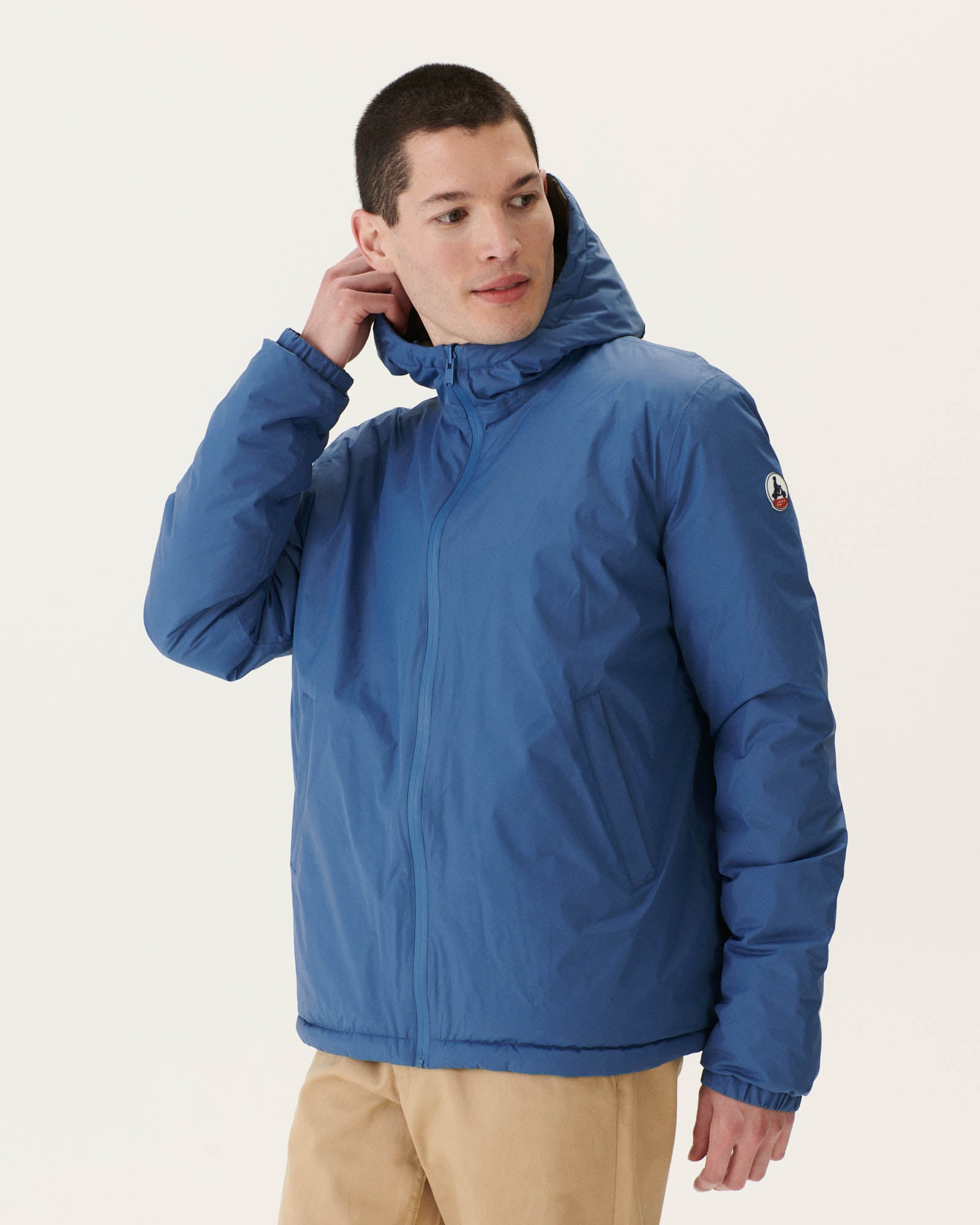 Doudoune réversible à capuche Bleu jeans/Army Bergen