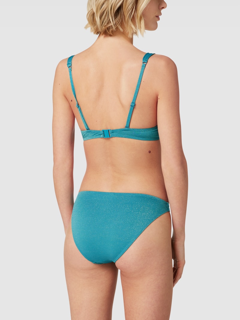 Bikini-Oberteil mit Glitzer-Effekt in türkis