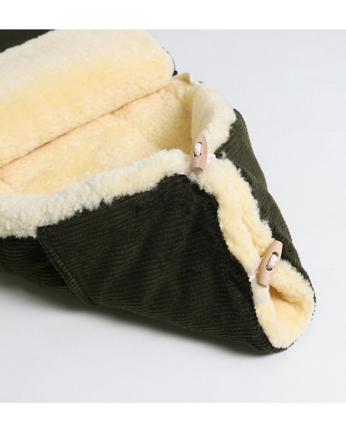 FILIA CORD Babyschalen Fußsack, Lammfell medizin, Fb. olive green