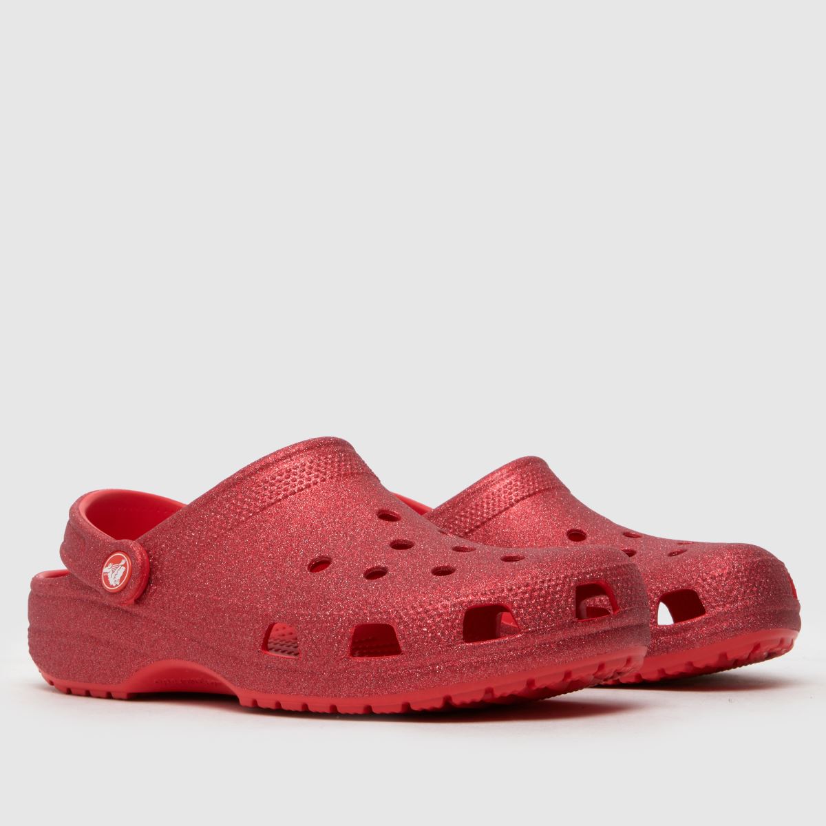 Crocs klasszikus csillámos klumpa szandál piros színben