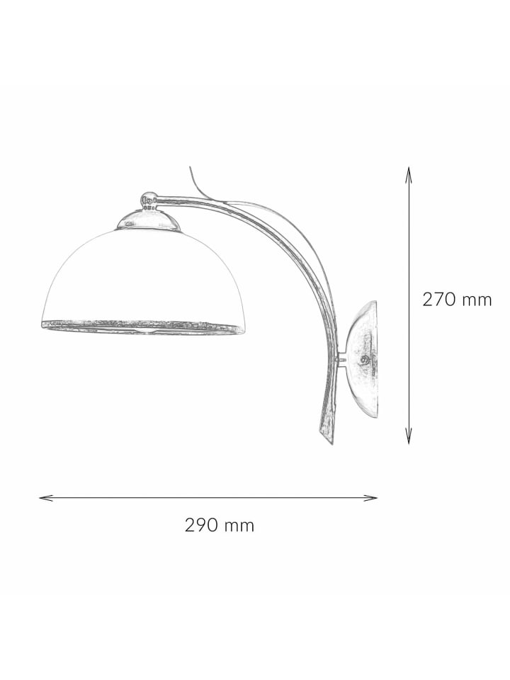 Licht-Erlebnisse Wandlampe in Messing Antik Weiß günstig kaufen onesize