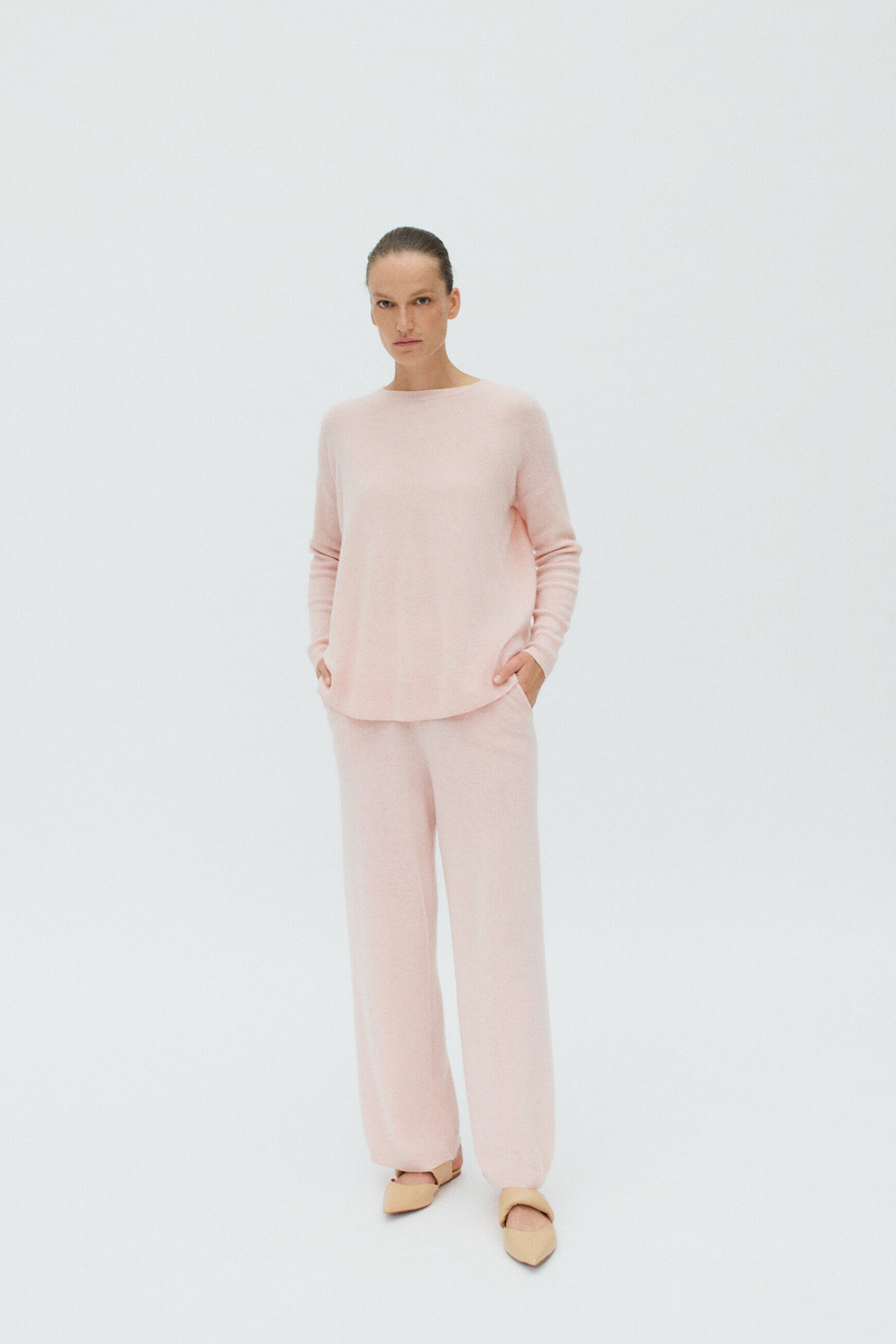 pantalon gaspard rose clair femme