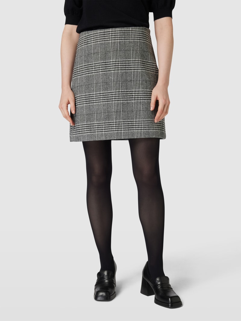 Minirock mit Hahnentrittmuster Modell 'Romela' in schwarz